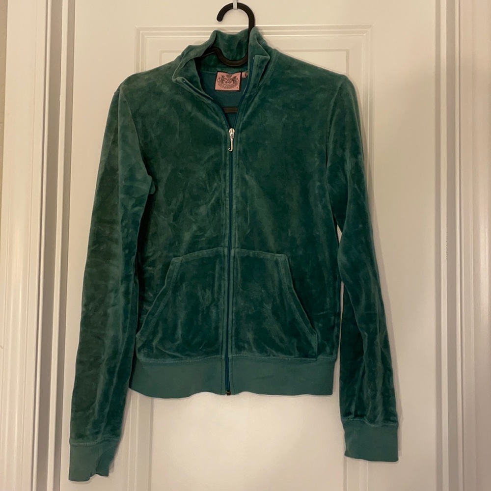 Juicy Couture velour jacket teal green blue